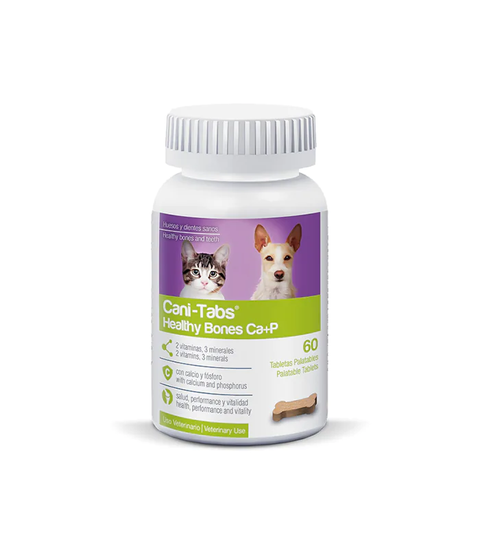 Cani Tabs Healthy Bones fortalecimiento huesos perros y gatos 60 tabletas