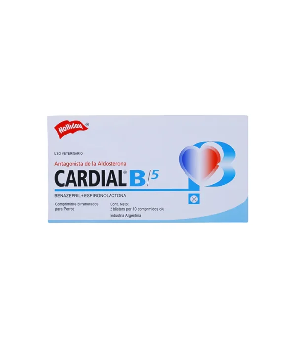 Cardial B vasodilatador mixto perros 5mg 20 tabletas