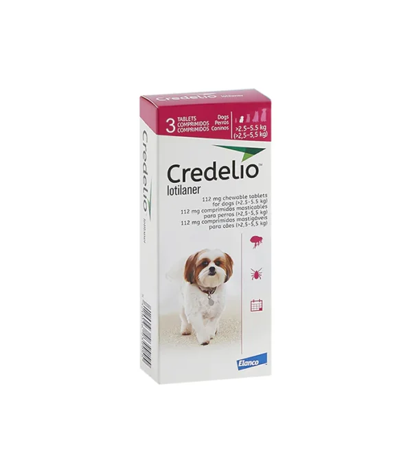 Credelio perros antipulgas masticable 2.5 a 5.5kg 3 tabletas