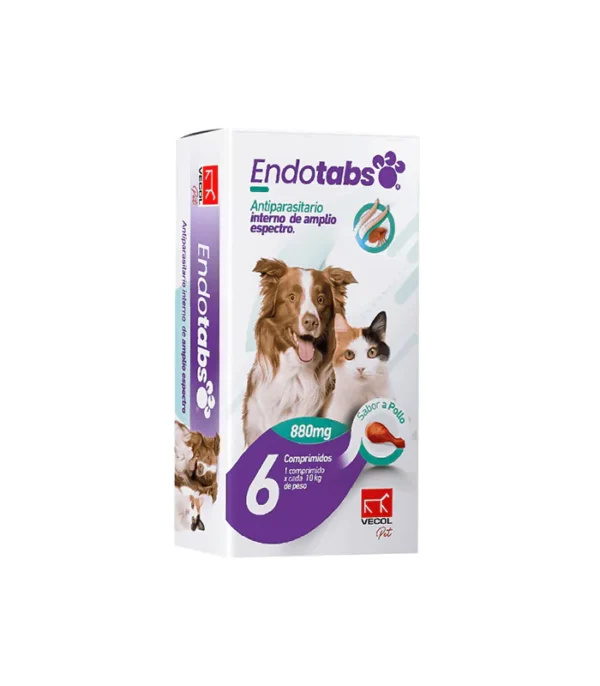 Endotabs antiparasitario interno perros y gatos 880mg 6 tabletas