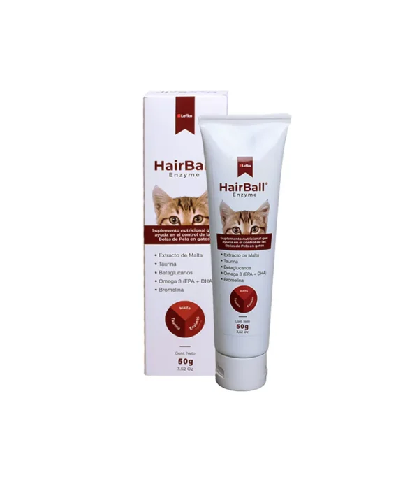 Lefko HairBall Enzyme suplemento bolas pelo gatos 50g
