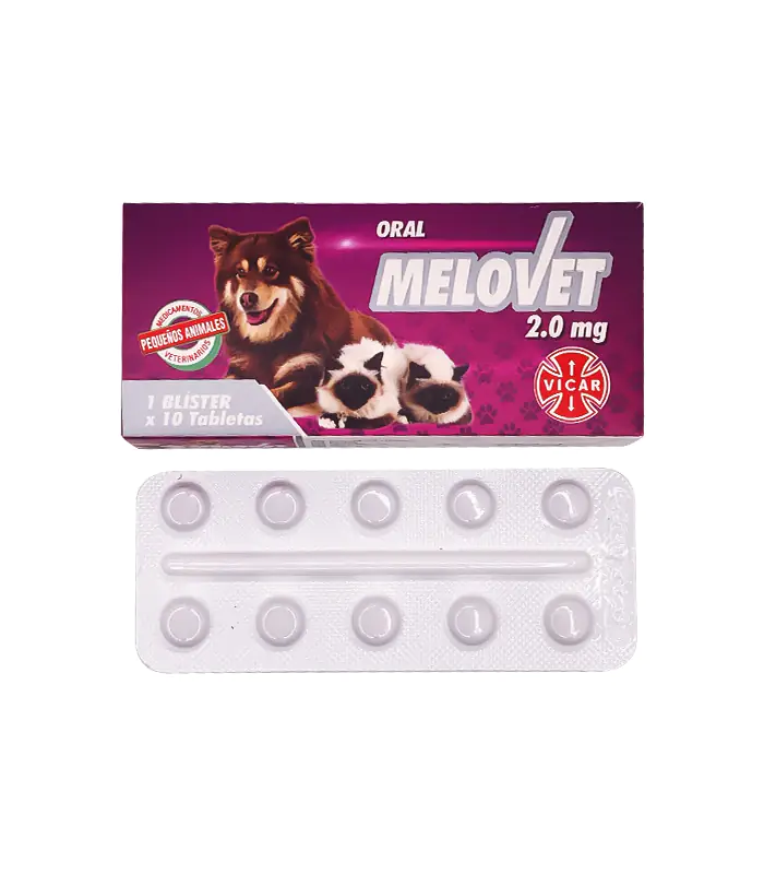 Melovet Meloxicam perros gatos 2mg 10 tabletas