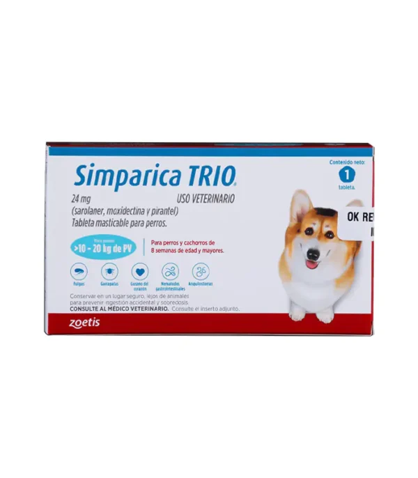 Simparica Trio antipulgas perros 24mg