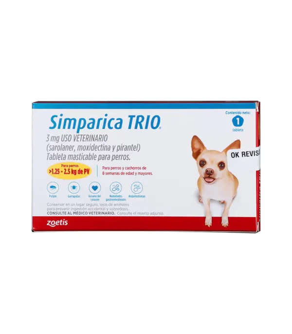 Simparica Trio antipulgas perros 3mg