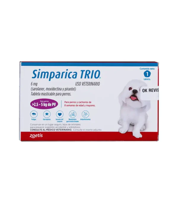 Simparica Trio antipulgas perros 6mg