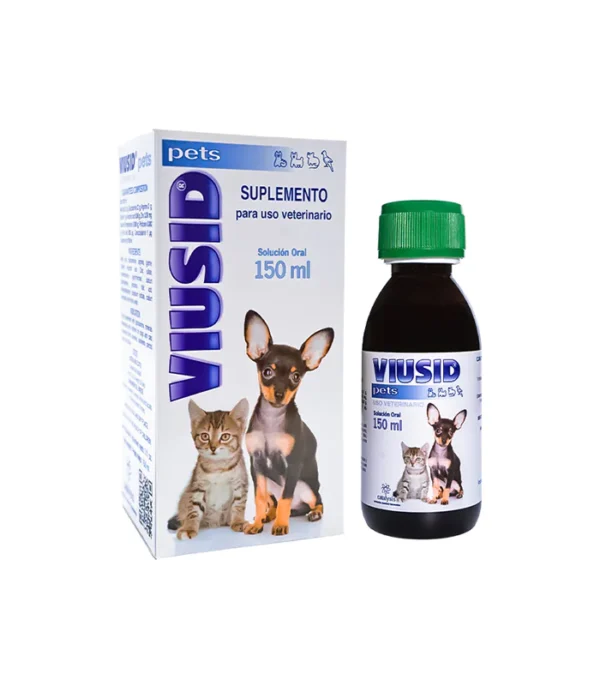 Viusid Pets suplemento antiviral para perros y gatos